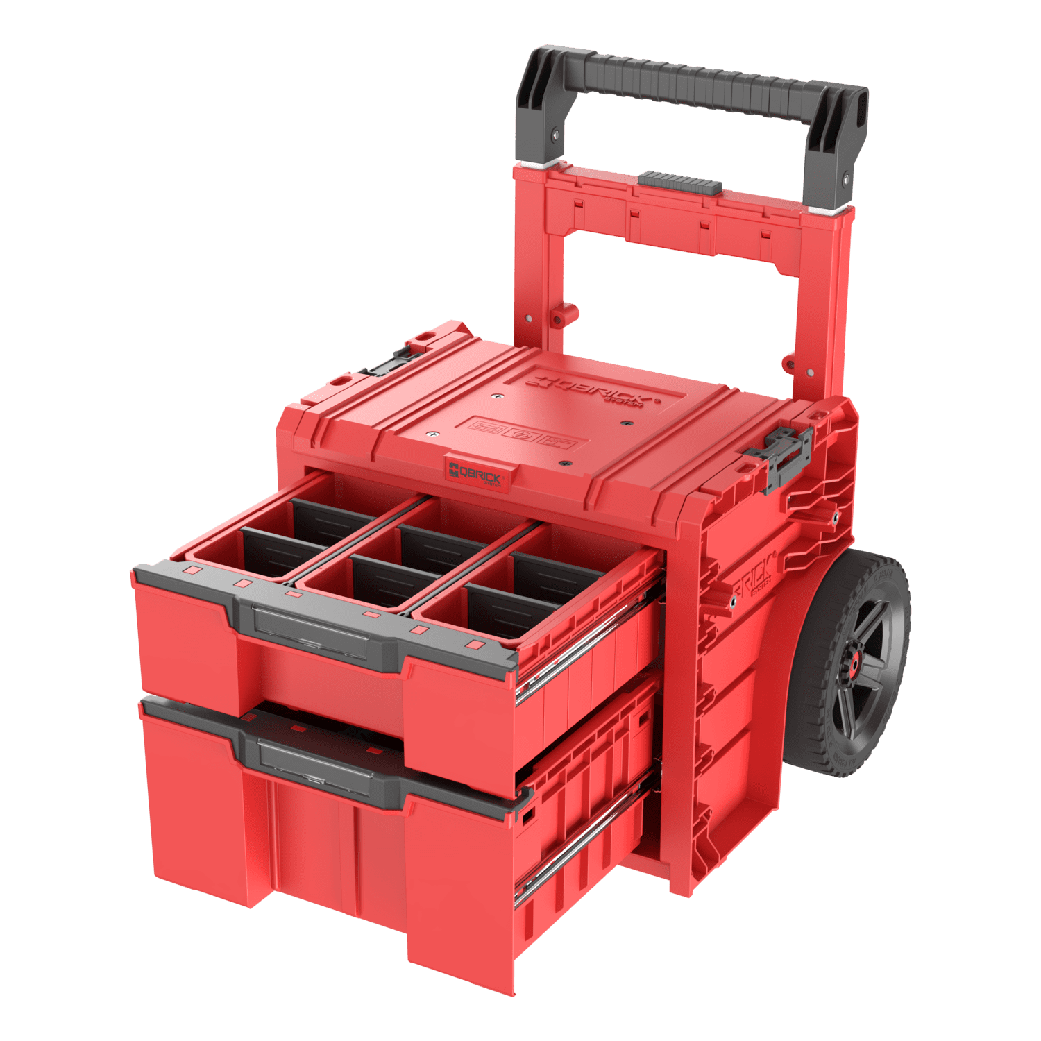 Mobilna skrzynka z szufladami Qbrick System PRO Cart 2.0 Plus Drawer 2 RED Ultra HD - obrazek 3