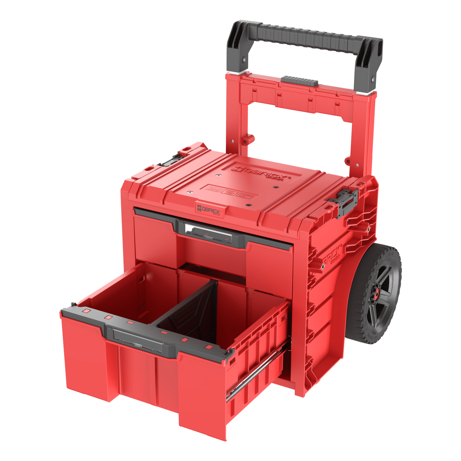 Mobilna skrzynka z szufladami Qbrick System PRO Cart 2.0 Plus Drawer 2 RED Ultra HD - obrazek 2